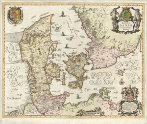 Rare Decorative Map of Denmark & Southern Sweden - Cartographic Associates